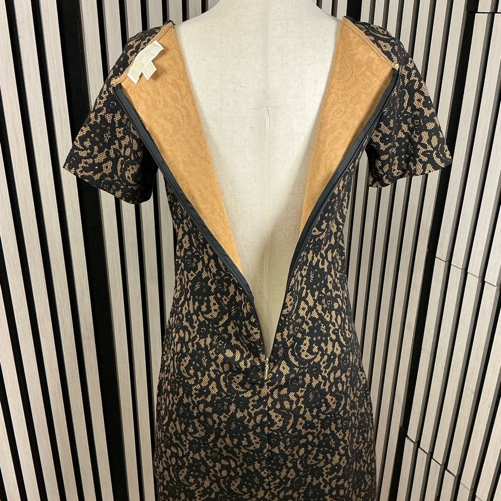 Michael Kors Black and Tan Lace Mini Dress, Sz Med - Picture 4 of 6